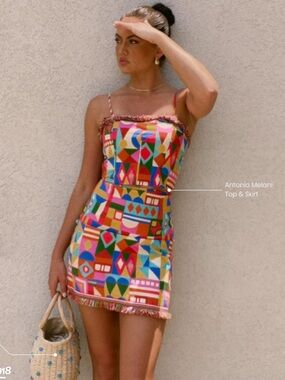 ANTONIO MELANI Multicolor Geometric Fringe set
